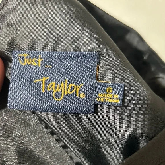 NWT Taylor Sleeveless Organza Little Black Cocktail Dress Sz 6 - Picture 13 of 13